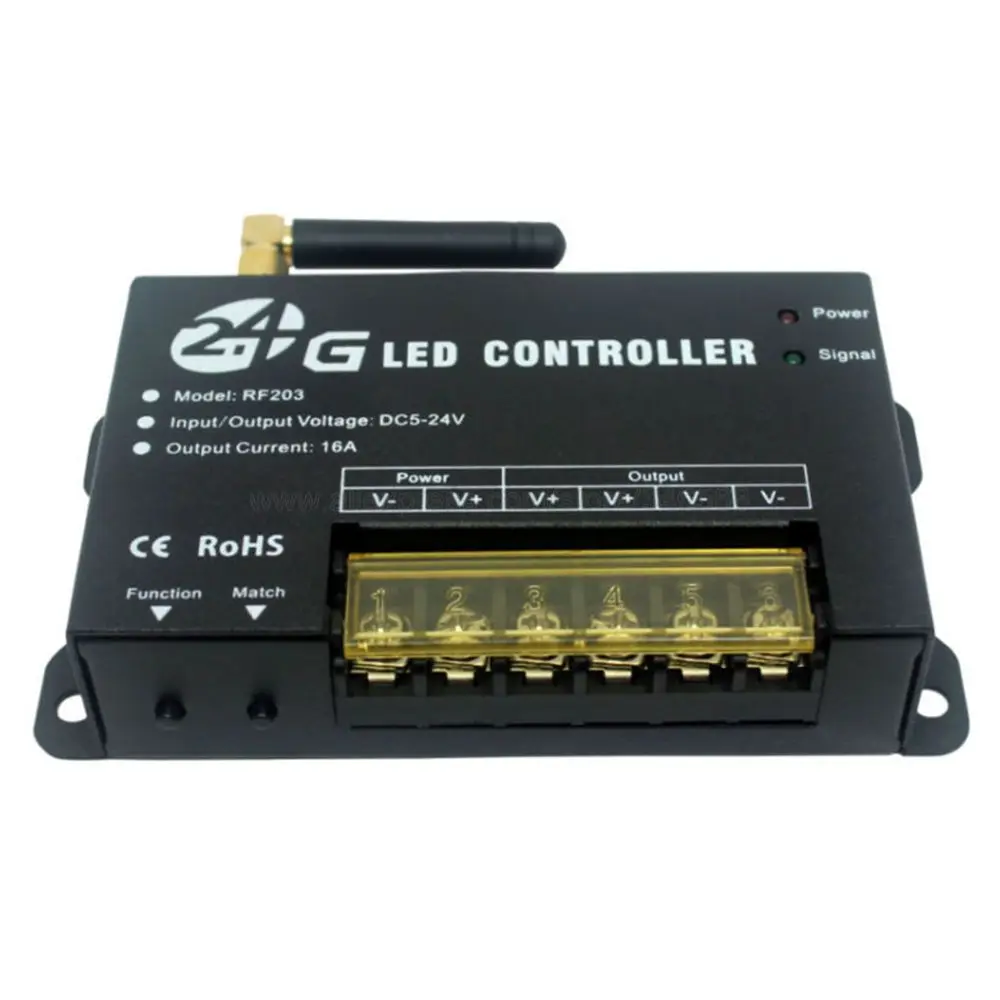 RF203 2.4G Wireless LED Dimmer Controller with Touch Remote for SMD3528 5050 LED Strip Brightness Adjustable Dimmer Controller