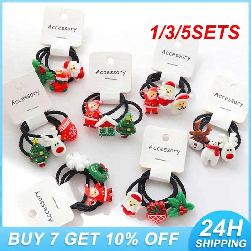 1/3/5SETS High Quality Gift Flexible Cute Elastic Hair Tie Hair Rope Popular Cartoon Hair Ties 3-piece Pack Cute Design