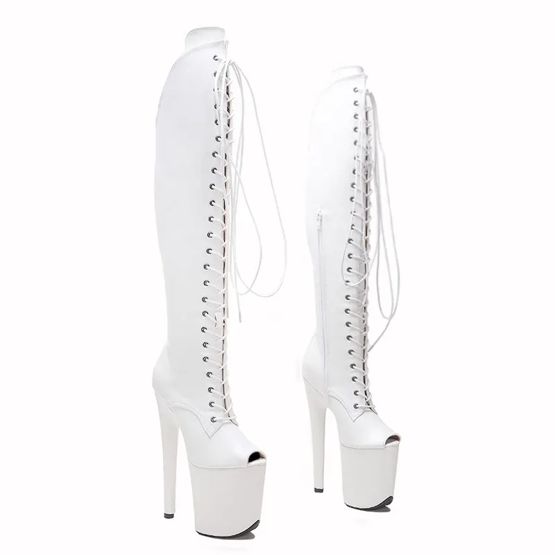 

Auman Ale New 20CM/8inches PU Upper Sexy Exotic High Heel Platform Party Women Boots Nightclubs Pole Dance Shoes 445