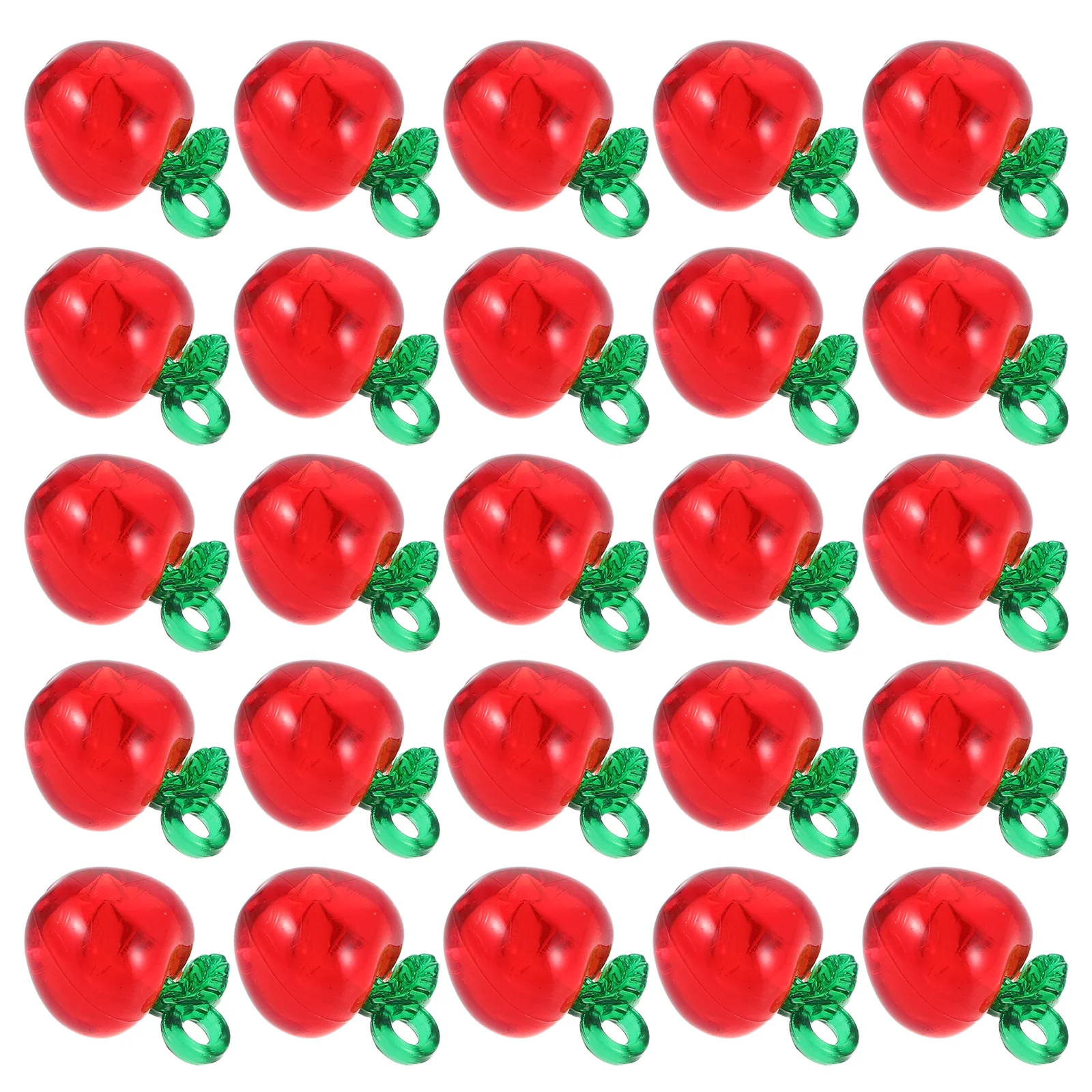 

50 Pcs Apple Acrylic Pendant Shape Beads Jewelry Charms for Making Fruit Earring Kawaii with Clasp Cartoon Food