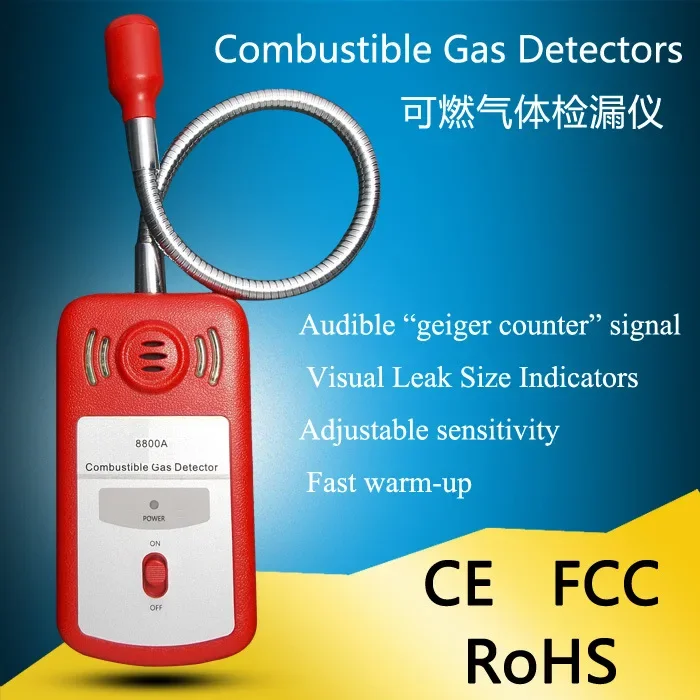 

Handheld Flammable Gas Detector Leak Tester for Natural Gas Methane Biogas with High Sensitivity