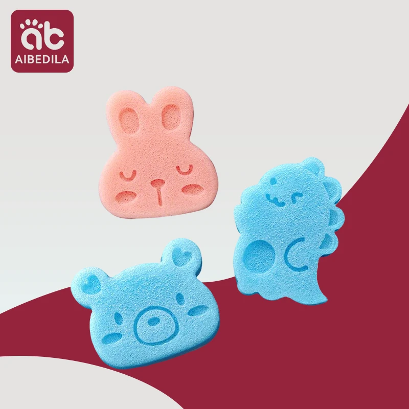 AIBEDILA طفل بطة شكل حمام الإسفنج الرضع دش صديقة للبيئة القطن فرك الجسم حمام فرش سبا الإسفنج التنظيف #1
