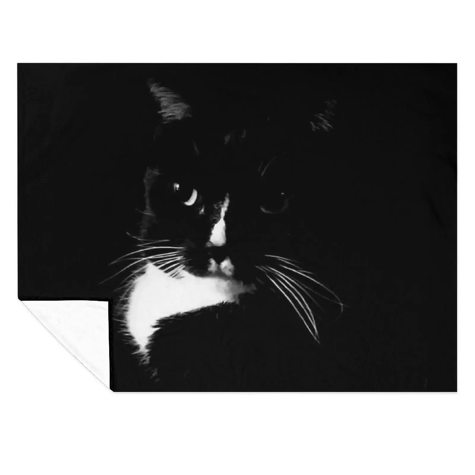 

Tuxedo Cat Dream in Black and White Throw Blanket Custom Bed covers Multi-Purpose Blankets