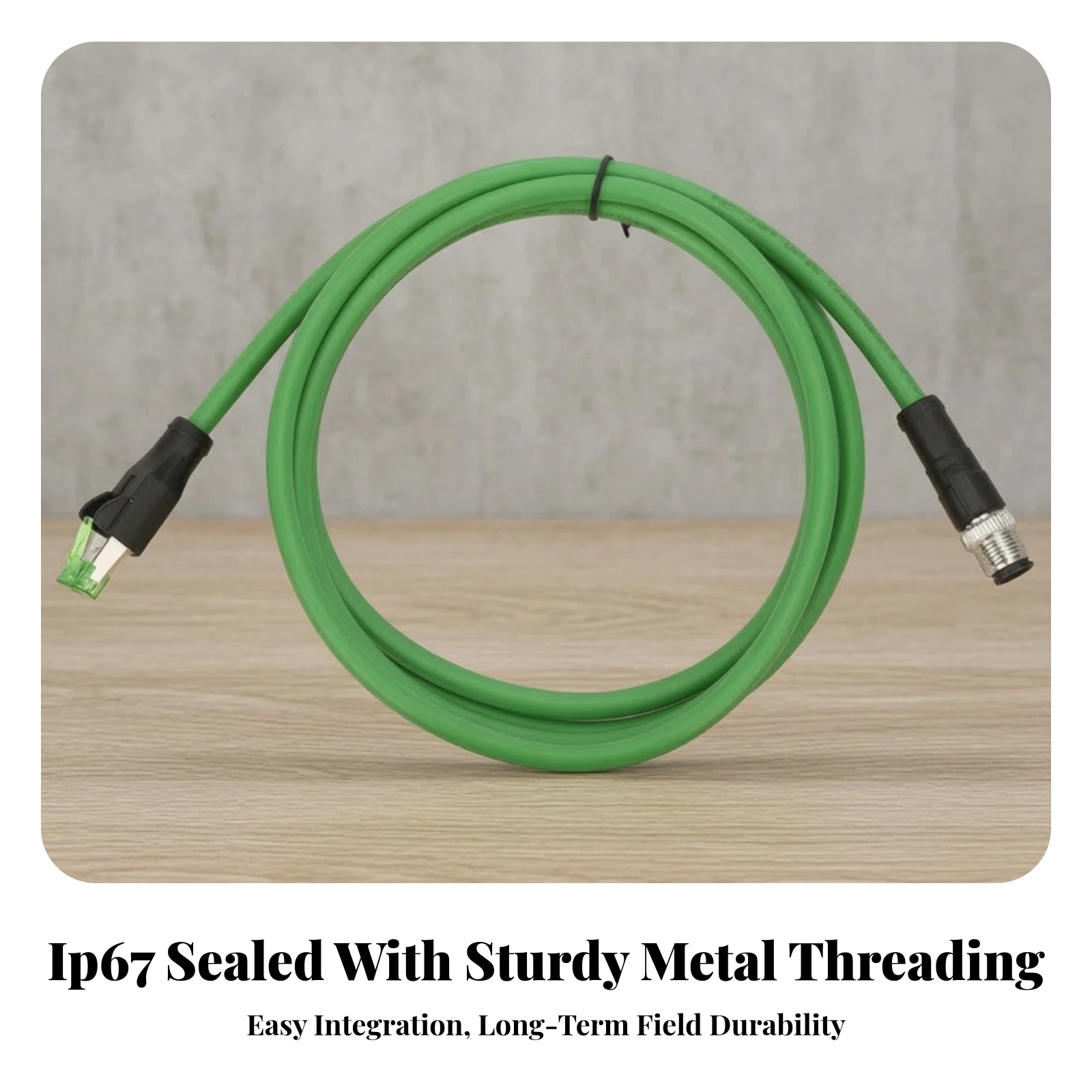 Cable Cord IP67 Waterproof M12 Compatible to RJ45 Cable M12 Compatible to RJ45 Cable Cord Rugged for System Integrators