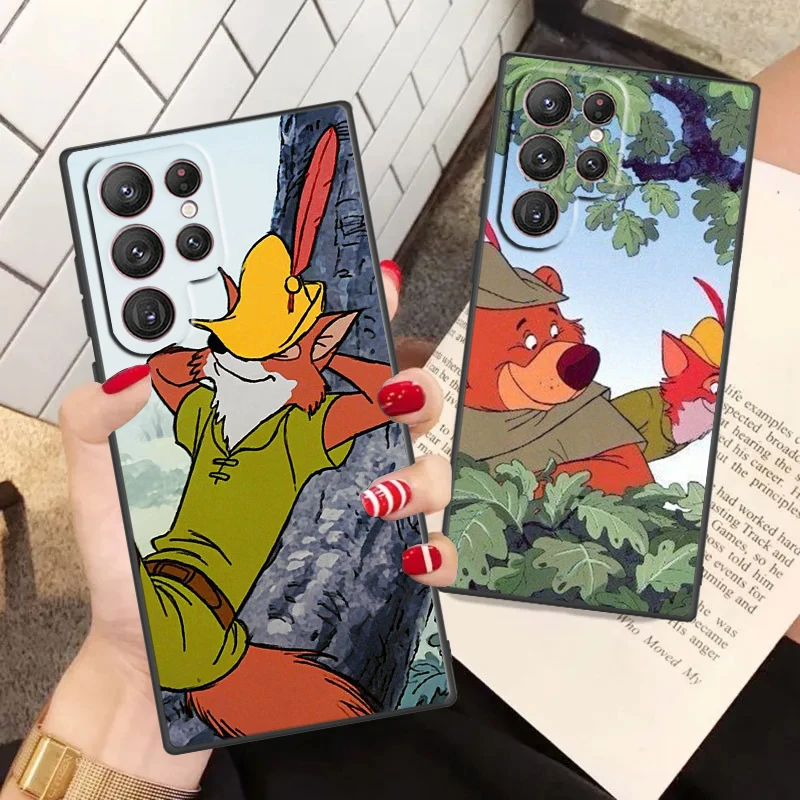 Disney Robin Hood Phone Case For Samsung S24 S23 S22 S21 S20 FE S10 S10e Ultra Plus Lite Black Soft Cover