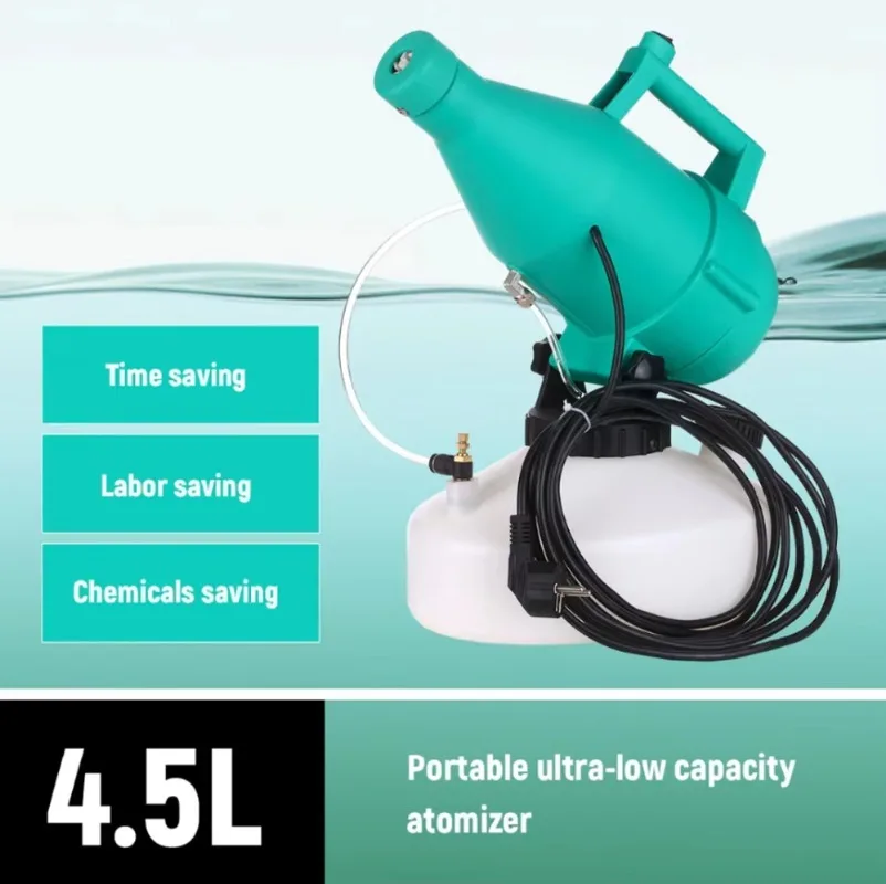 1200w Hospital Mini Fine Atomized Particle Fog Machine Outdoor Ulv Cold Fogger Adjustable Portable Industrial Electric Sprayer