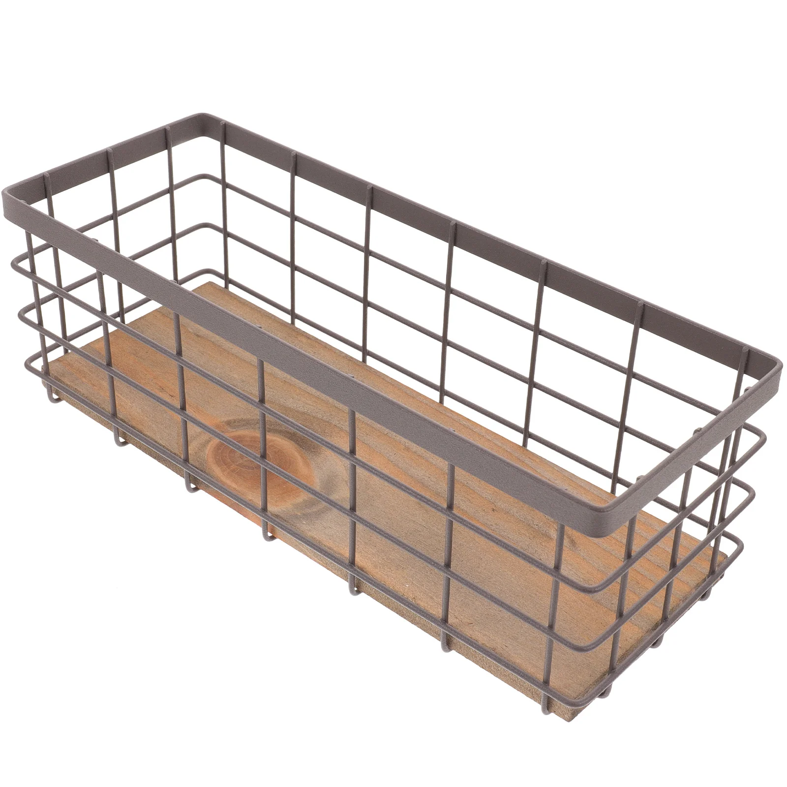 

Iron-Art Storage Basket Hollow Desktop Container Creative Metal Wire Organizing Basket for Bathroom Kitchen Storage