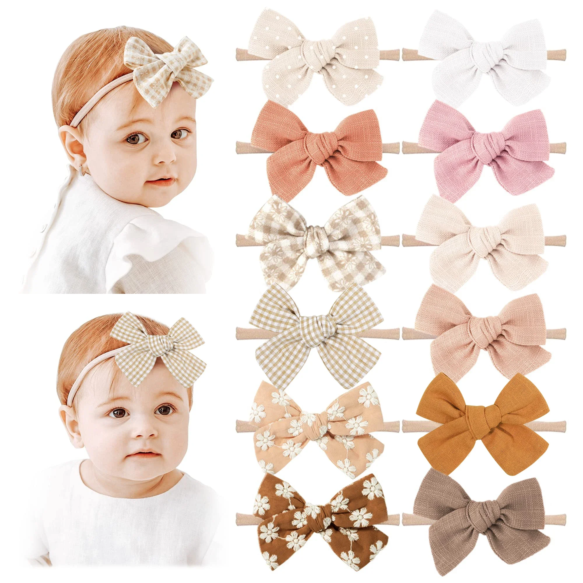5 قطعة/المجموعة لينة الطفل الانحناء عقال النايلون القطن العصابات الشعر للفتيات الأطفال الوليد إكسسوارات الشعر طفل هيرباند #4
