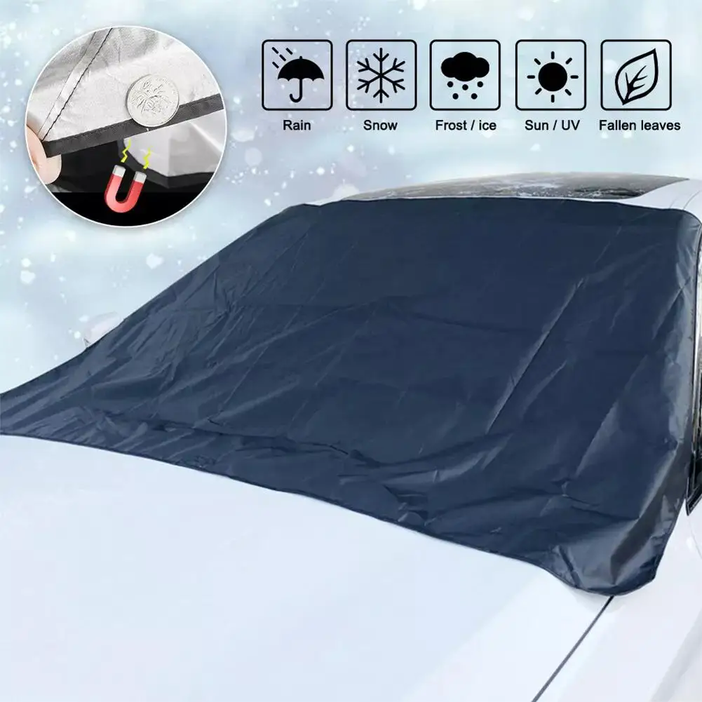 Windshield Snow Sun Shade Cover for SUVs Cars and More Magnetic Automobile Front Windscreen Cover for Sun Protection 1/2PCS F2Q4