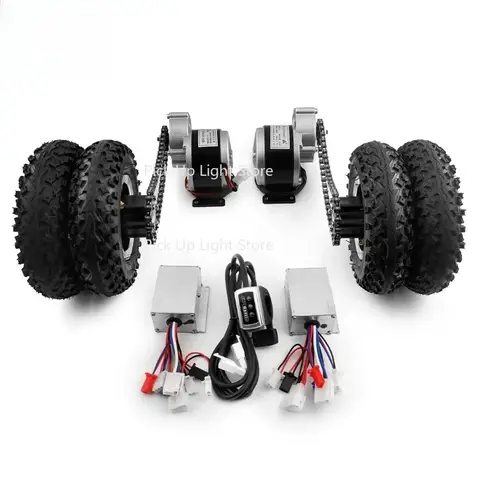 DIY 8인치 듀얼 휠 듀얼 드라이브 250W 브러시 기어 모터 전동 손수레 트롤리 카트 개조 키트