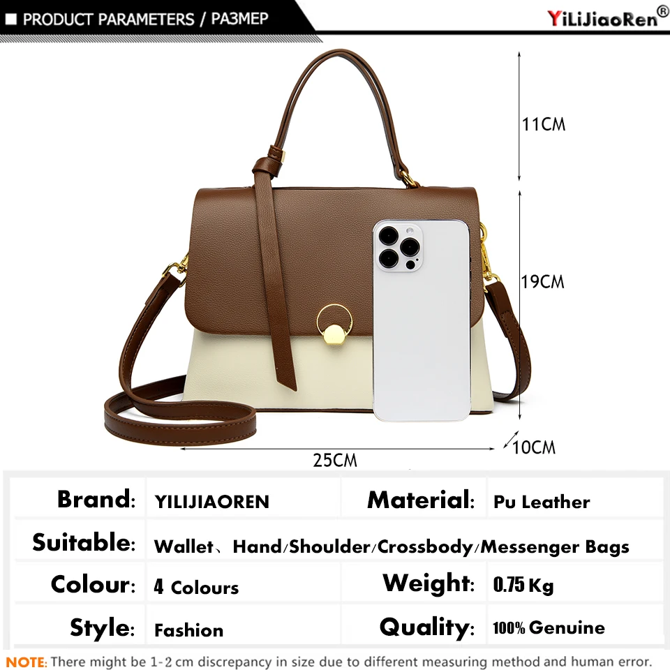 Fashion Handbag Women Elegant Crossbody Bag Female Simple Ladies Shoulder Messenger Bags Designer High Quality Leather Hand Bags