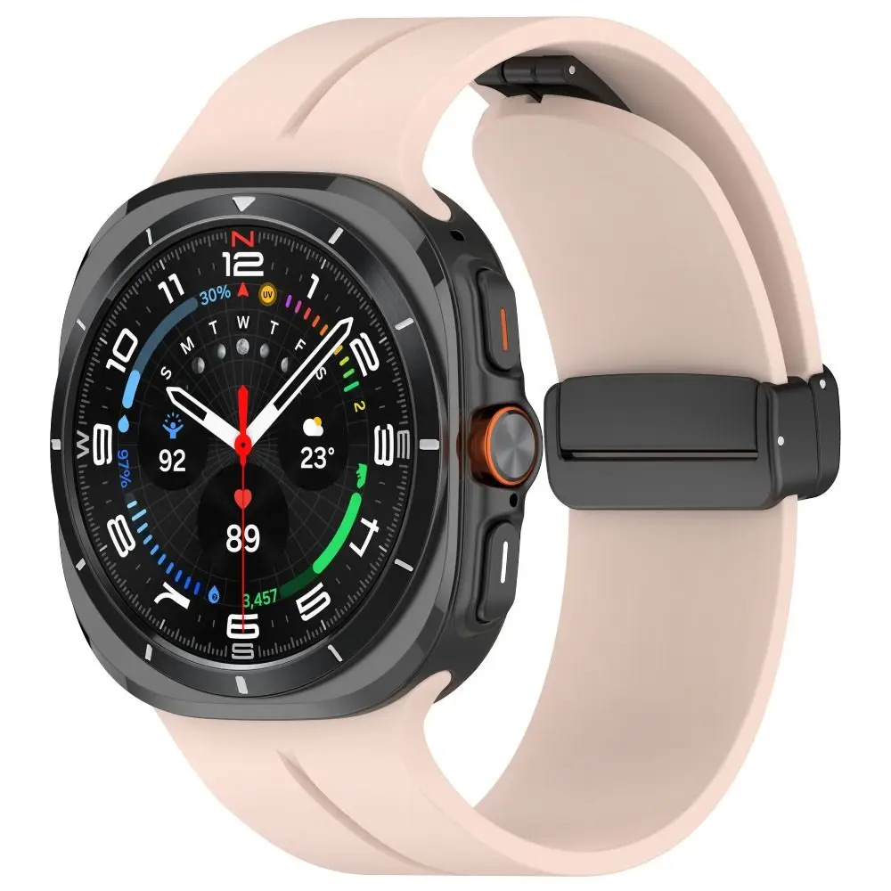 Hebilla plegable magnética de silicona, accesorios de repuesto de correa de silicona para reloj inteligente Samsung Galaxy, Ultra 47mm