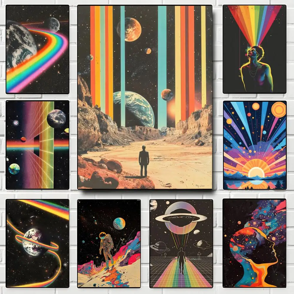 Style Retro Sci-fi Style Poster  Poster Print Wall Art Pictures Canvas Painting Living Room Bedroom Home Decor