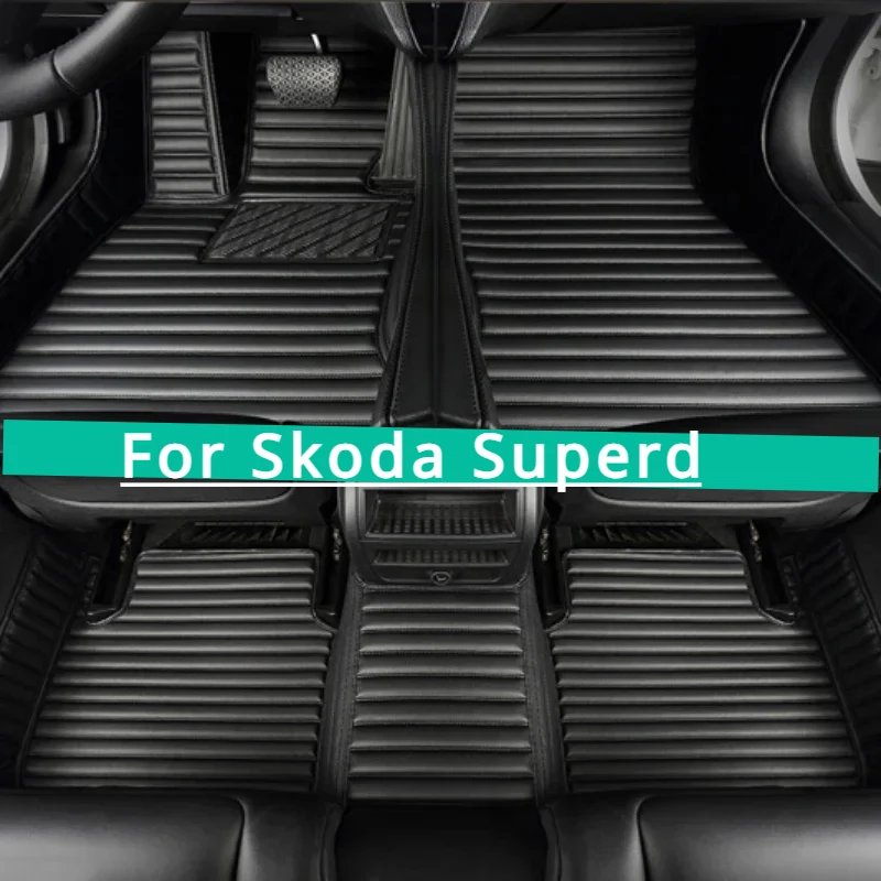 Custom Car Floor Mats For Skoda Superb Leather Auto Accessories Carpets Fashion Automobile All Foot Pads Interior 2013-2023