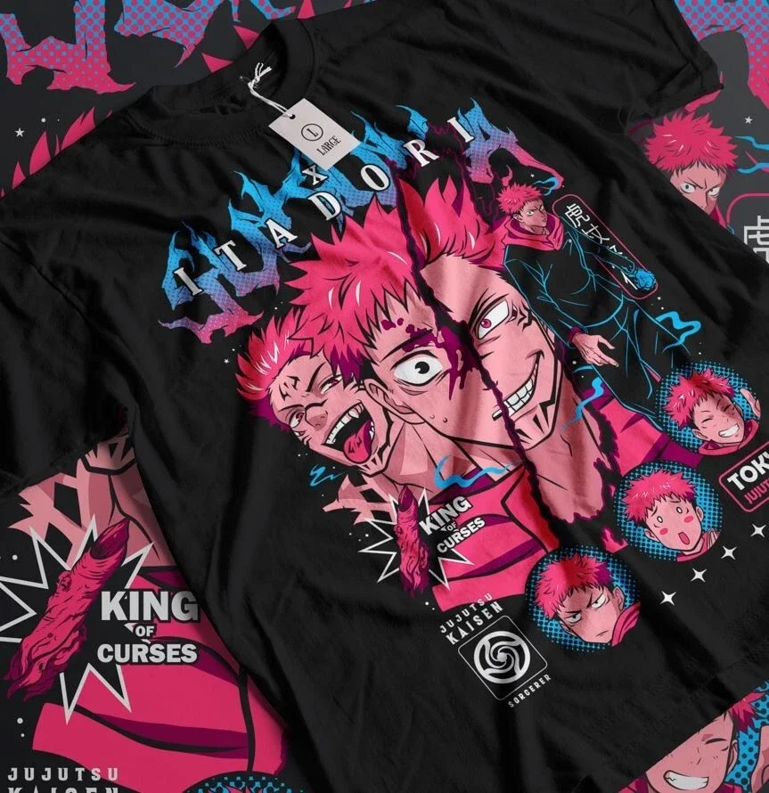 2026 Summer Jujutsu Kaisen Retro Cosplay T-shirt Men's Super Casual Cotton Printed Short-sleeved Unisex Children's Sports Shirt