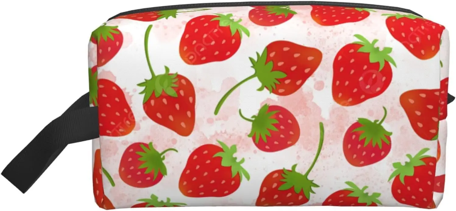 

Strawberry print Travel Toiletry Bag for Men,Shaving Kit with Large Capacity for Travel Accessories