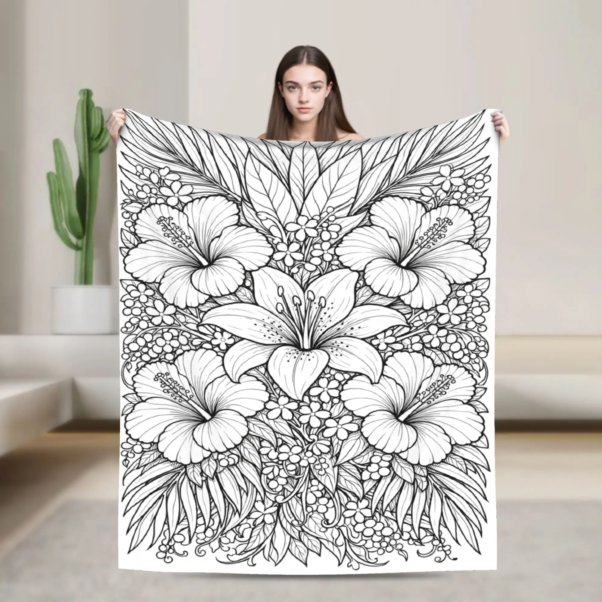 Butterfly Garden Bloom Line Super Soft Blanket Plush Throw Blanket Comfortable Couch Chair Flannel Bedspread Sofa Bed Cover