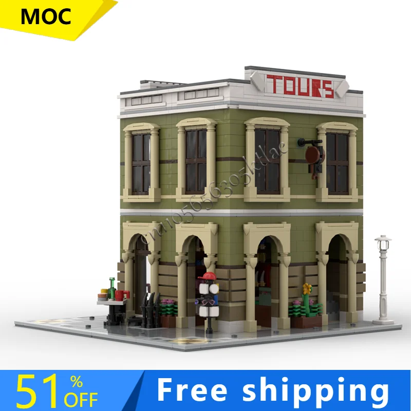 

1037 шт. сувениры и туры, совместимые модульные строительные блоки, ретро архитектурная модель, игрушка-дисплей, детская сборка, подарок на день рождения