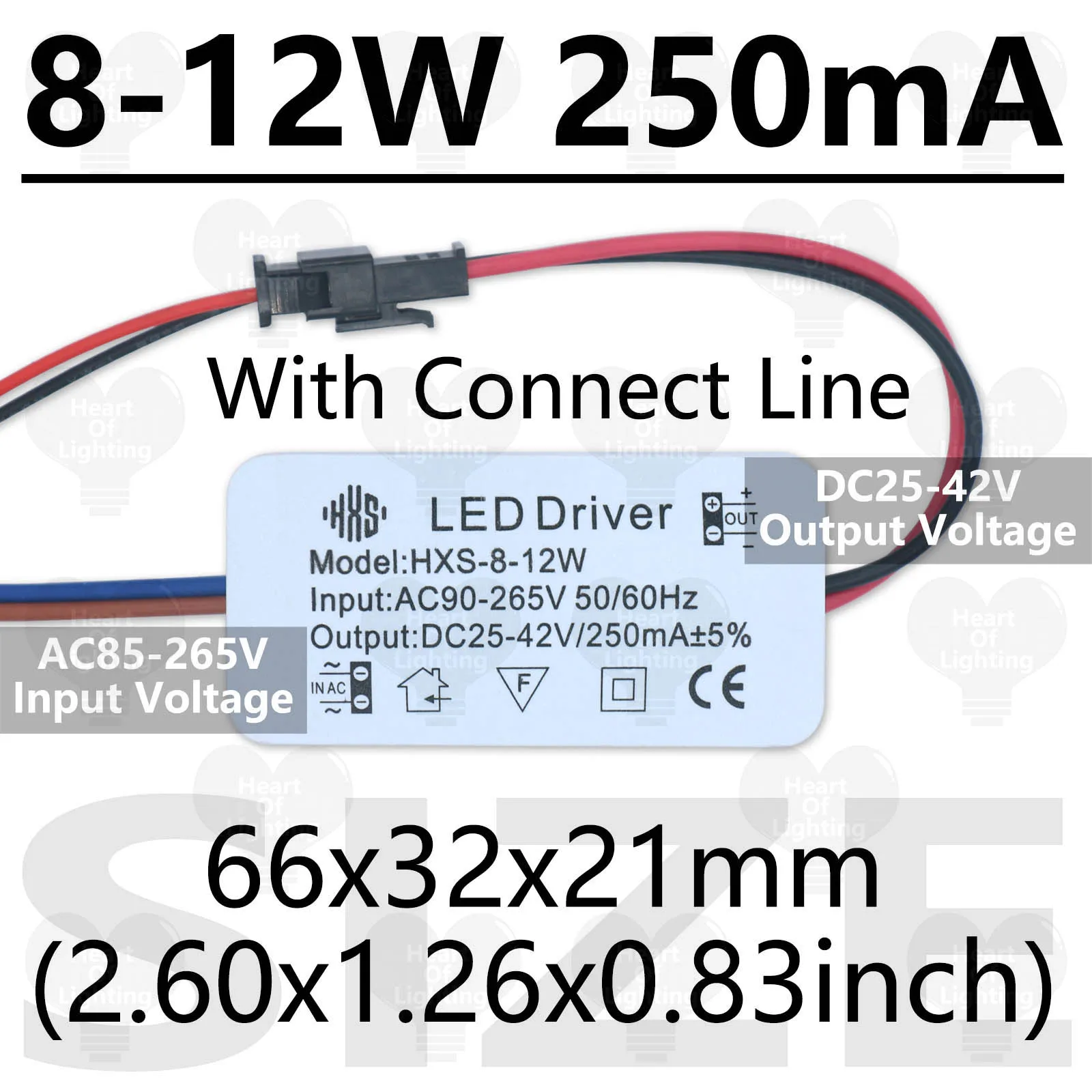 LED مصباح سائق محول الضوء 2-3 واط 3-5 واط 4-7 واط 8-12 واط 15-18 واط 18-24 واط 250mA موائم مصدر تيار ل LED لمبة الأضواء