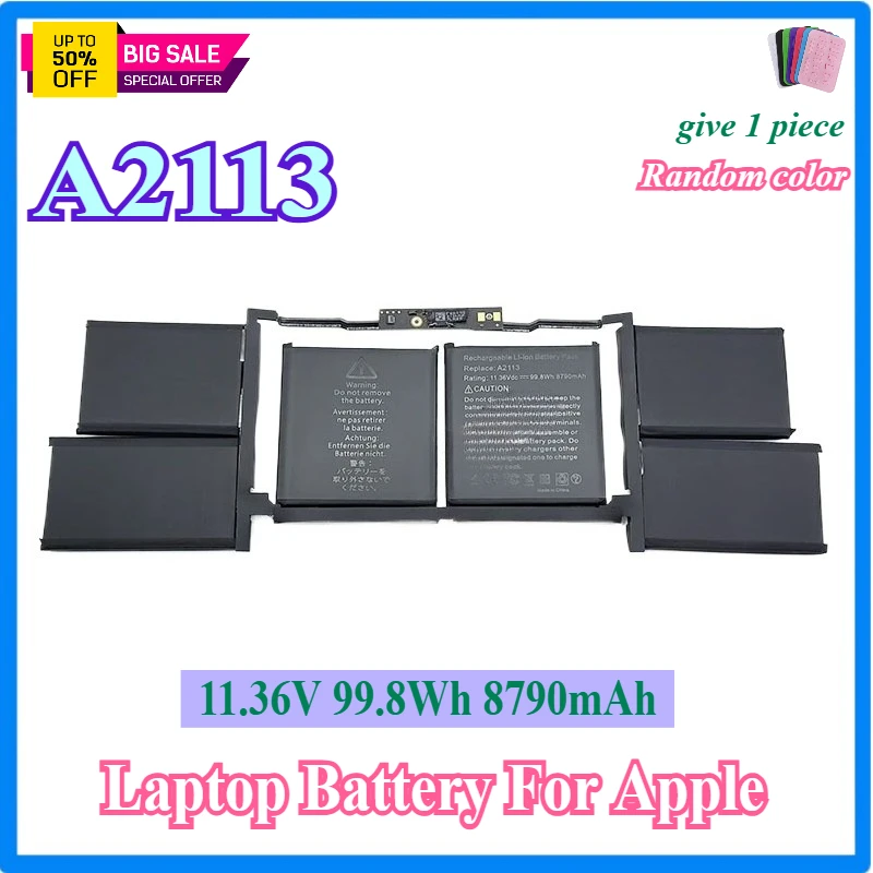 

A2113 Laptop Battery For Apple MacBook Pro Retina 16'' A2141 2019 EMC 3347 MVVJ2xx/A MVVK2xx/A MVVL2xx 8790mAh