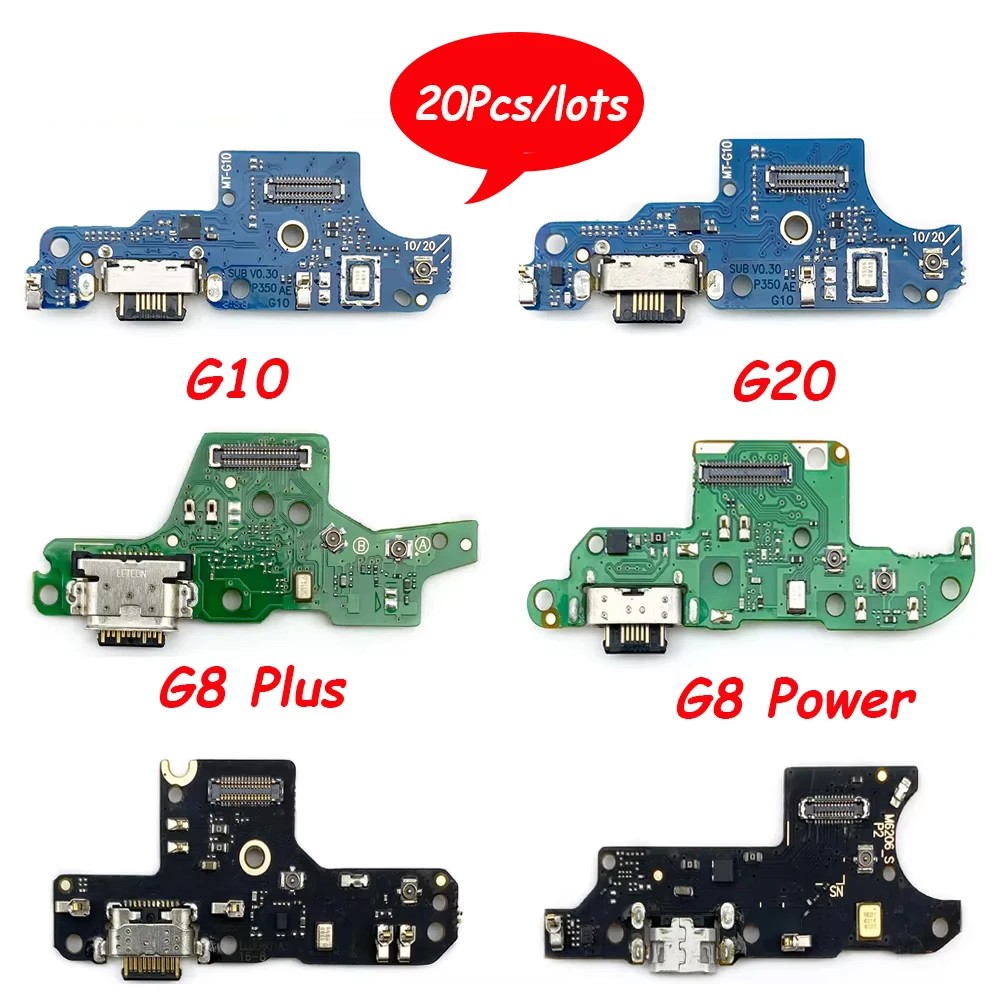 20Pcs，New For Moto G9 Power G8 Plus G7 Power G6 Play G10 USB Charging Dock Jack Plug Socket Port Connector Charge Board Flex