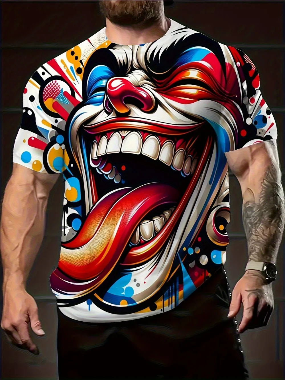 Image of The Amazing Digital Circus3D Print Sport Breatha Herren T-Shirt Outdoor Street Rollenspiel Harajuku Y2K Eltern-Kind-Kurzarmshirt