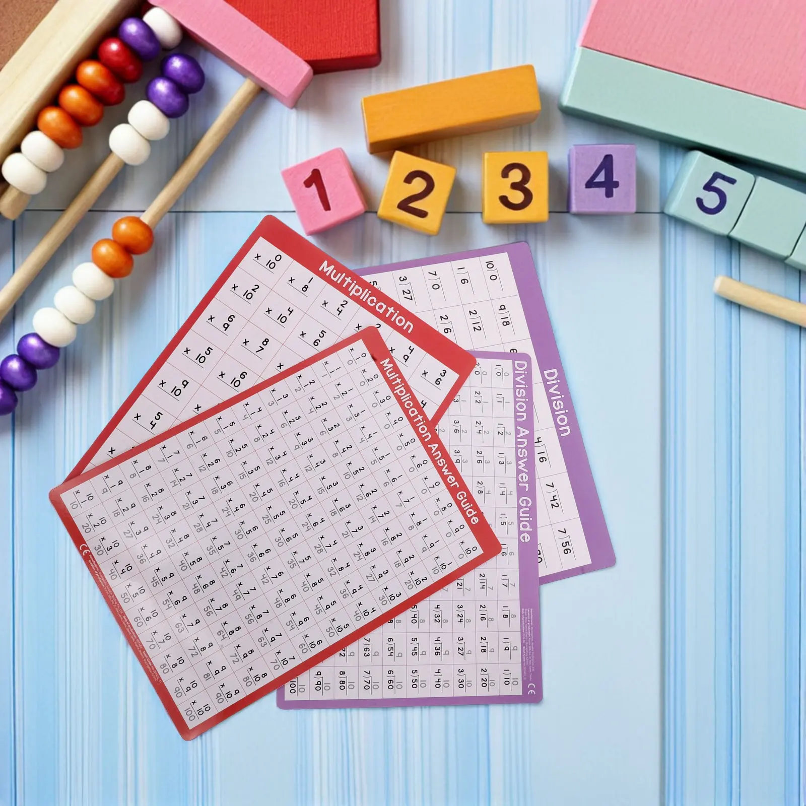 4Sheets Double-Sided Math Board A4 Dry Erase Multiplication Chart Division Table Classroom Homeschool Supplies Reusable