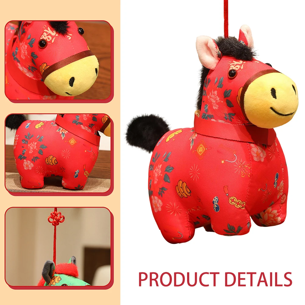 Pferdemaskottchen-Puppengeschenk, chinesisches Neujahr, handgefertigter Stoff, exquisites Tierkreiszeichen-Pferd-Mond-Neujahr, ideales Geschenk