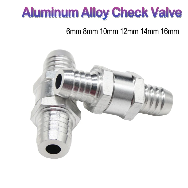 1/5pcs One Way Valve Aluminium Alloy 6/8/10/12/14/16mm Non Return Check Waves One Way Fit Carburettor Low Pressure Fuel System