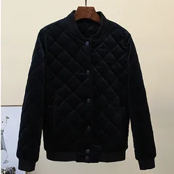 2024 Nuovo Autunno Inverno Cappotto di Cotone Giacca da Donna Coreano Allentato Cappotto Caldo Stile Corto Uniforme da Baseball Magliette e camicette Abbigliamento Donna Parka