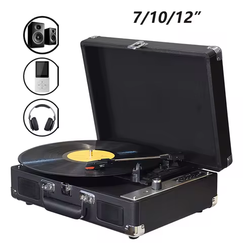 Vintage Vinyl Record Player BT Phonograph USB Recording 33/45/78RPM Support for 7/10/12inch Vin... product image