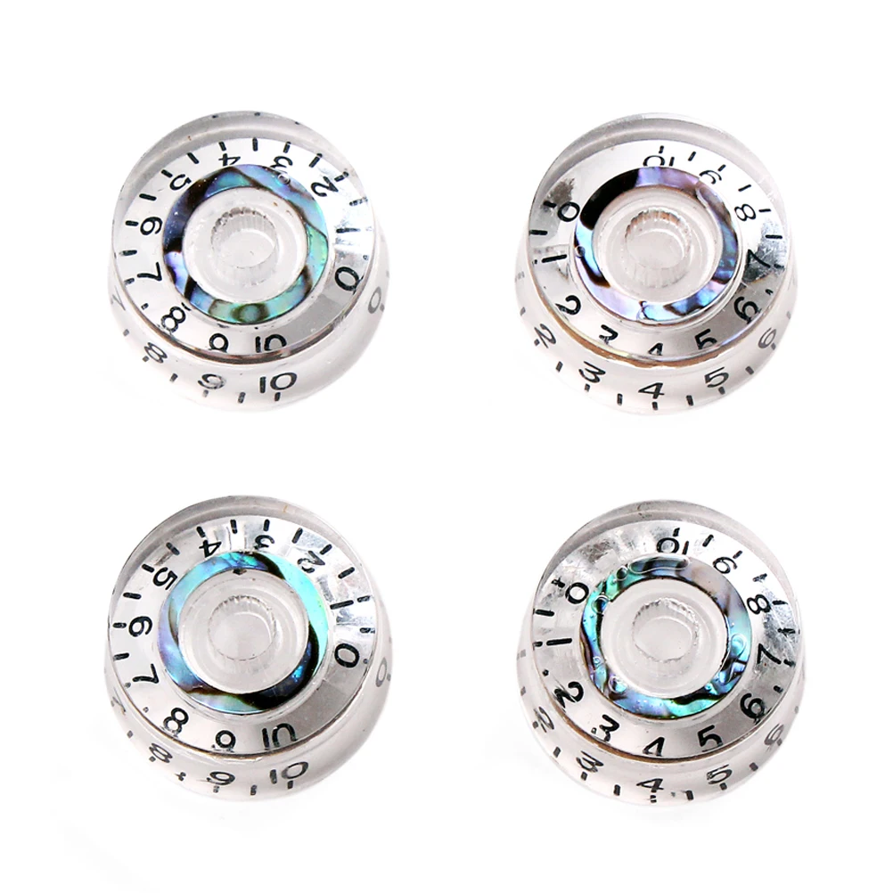 

4 PCS/Set Transparent Knob Volume Tone Control Knobs Cap Blank Guitar Parts for