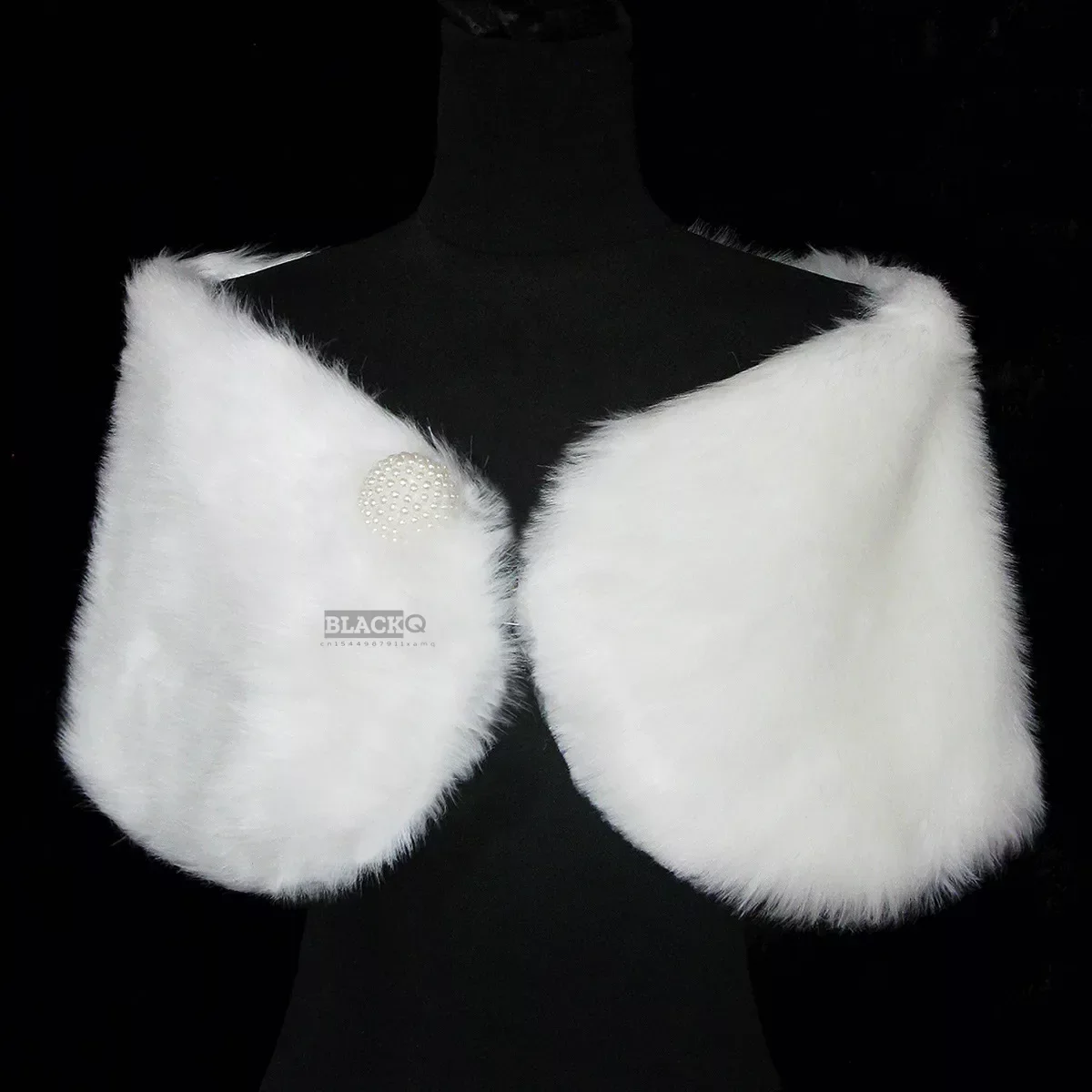 Elegant Women Wedding Jackets White Black Faux Fur Accessory Bridal Shawl Wraps Cape Winter Evening Party Coat Cloak