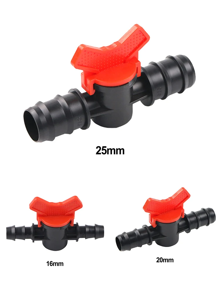 Shutoff Valve Ball Valve Connector for PE Pipe PN4 Drip Hose Compatible with 16 20 25 mm Sizes for Fluid and Air Control