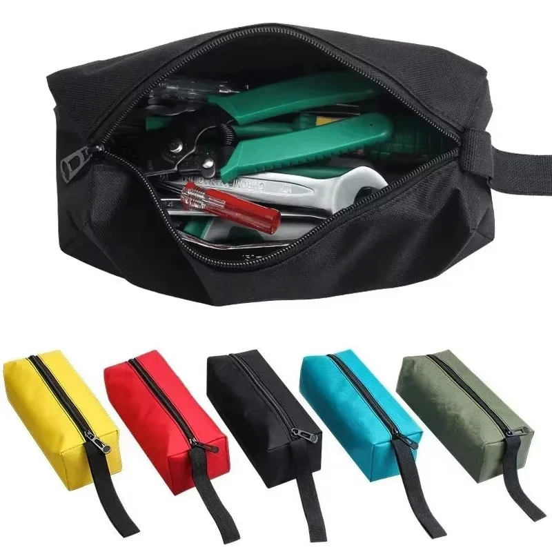 1pc S/L Hand Tool Bag Small Screws Drill Metal Parts Tools Bag Waterproof Canvas Instrument Case Tool Organizer Tool Storage