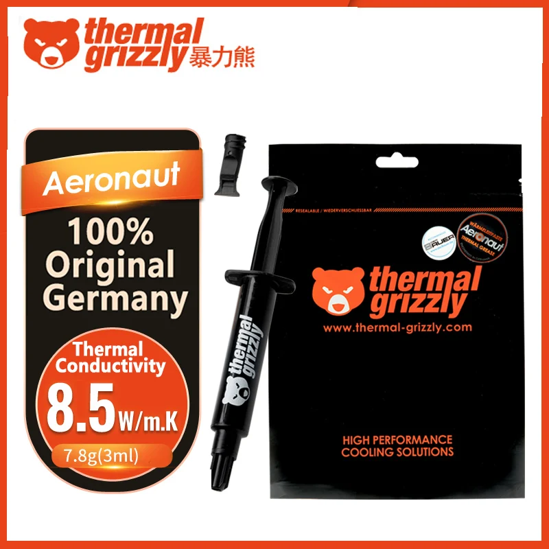 Thermal Grizzly Aeronaut thermal grease 8.5W/MK 컴퓨터 CPU/GPU AMD 인텔 프로세서 실리콘 그리스 열 과거 1g/3.9g/7.8g