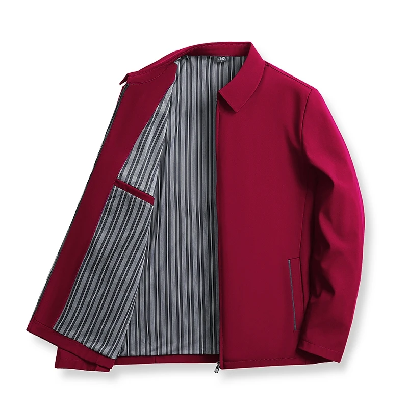 

The New Middle-aged and Elderly Father Suit Business British Style Work Fashion with The Old Cadre Executive Zipper Lapel Jacket