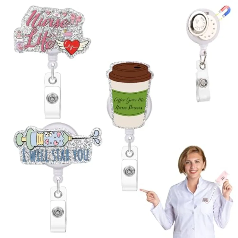 

3 шт. магнитные зажимы для медсестры, милые выдвижные держатели для значков со шприцами для кофе, 1,26 дюйма, магнитный держатель для значков со мной, забавный детский подарок C