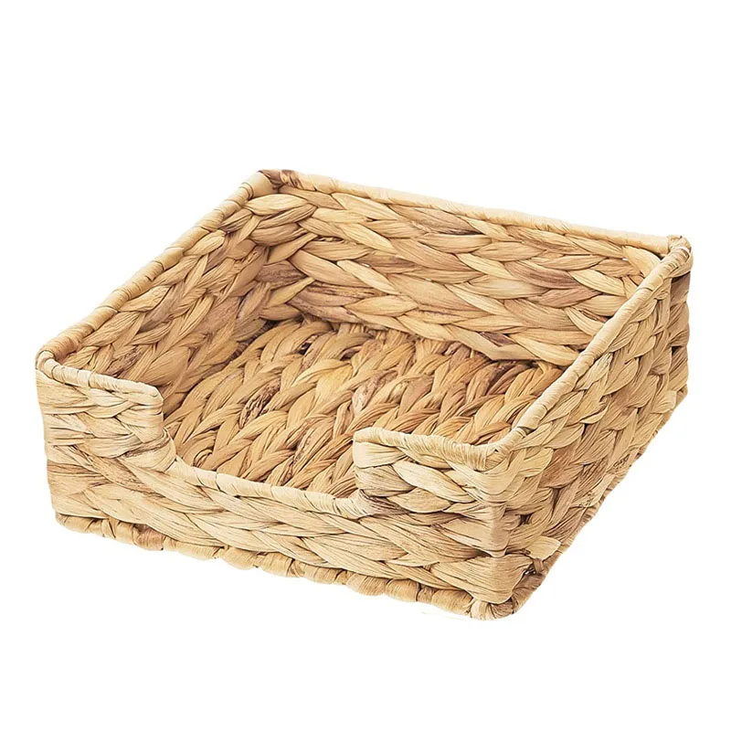 Guest Towel Napkin Holder Long Seagrass Woven Rattan Wicker Table Dinner Paper Hand Guest Towel Napkin Basket Tray Caddy