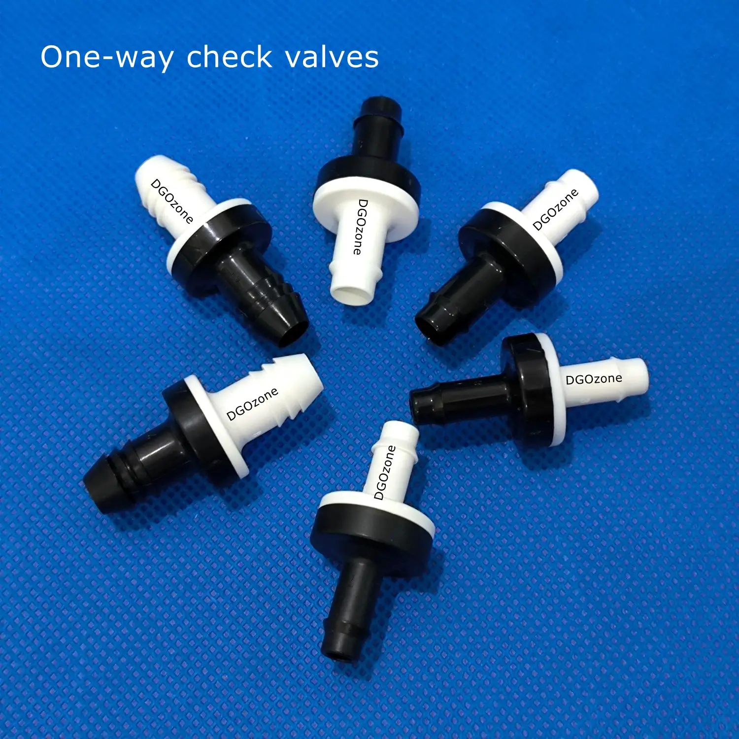 Válvula de retención de plástico Cuerpo ABS y válvula de acuario de diafragma de silicona con conector pequeño de púas para gas líquido