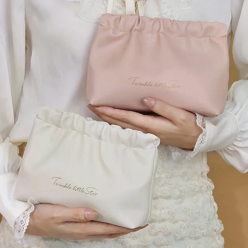 

Ladies Small Portable PU Cosmetic Bag Simple Mini Lipstick Makeup Storage Organizer for Women Key Jewelry Digital Storage