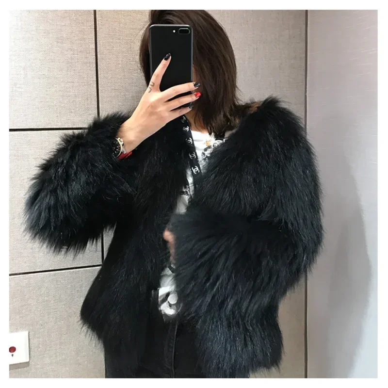 Winter Fashion Short Women Faux Fur Coat Thickened Warm Plush Jacket Elegant Slim Women\'s Teddy Coat Luxury Pink Girl\'s Jacket