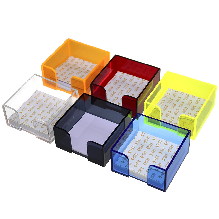 Acrylic Sticky Note Holder, 3 x 3 Crystal Clear Acrylic Notepad Holder Acrylic Sticky Note Dispenser for Office Desk Organizer