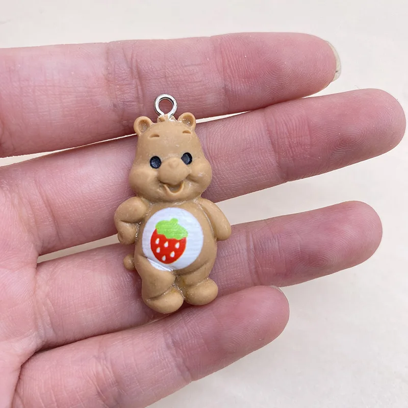 12 szt. Cartoon Bear żywica Charms Kawaii kolczyk brelok wisiorek Diy biżuteria