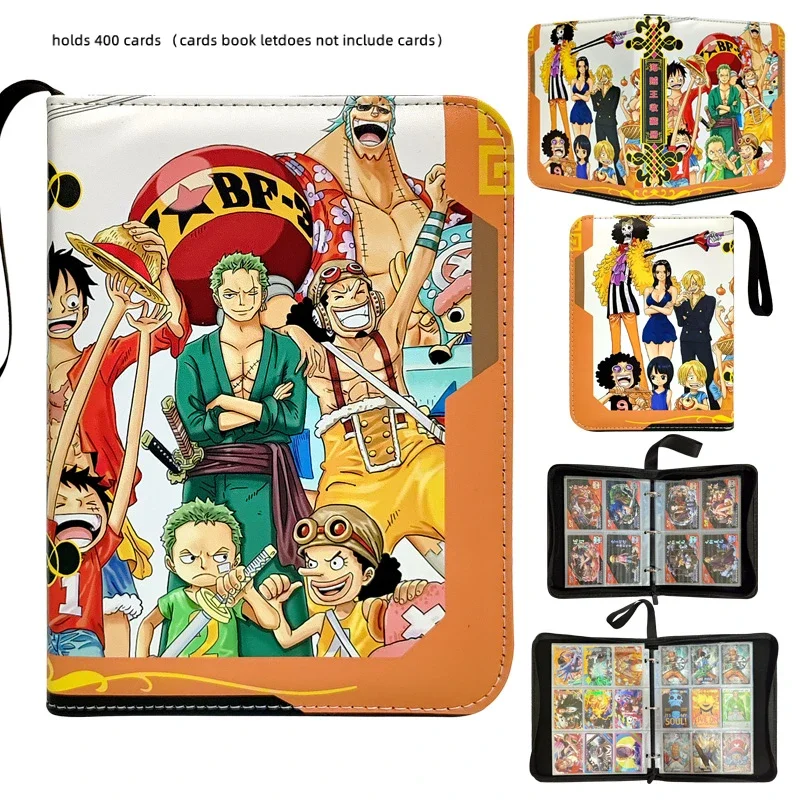 Anime Luffy Zoro Cartão Álbum Livro, De Alta Capacidade, Binder De Armazenamento, Livro Zipper, Presentes de Aniversário, 1 Pc, 400- 900 Pcs