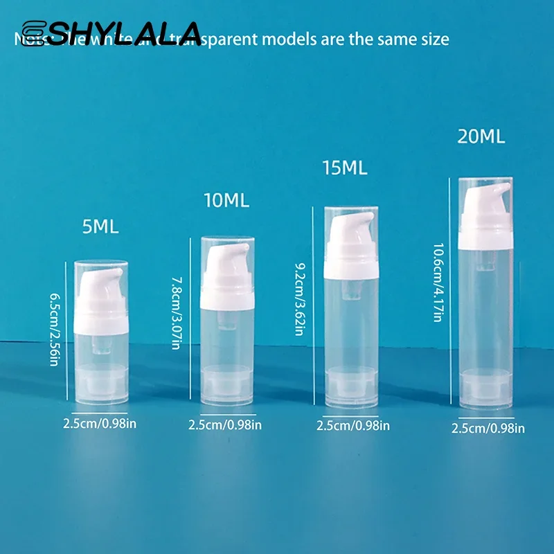 5-50ml Mini Portable Vacuum Press Type Bottle Refillable Makeup Cosmetics For Cream Gel Moisturizers Liquid Lotion Bottles