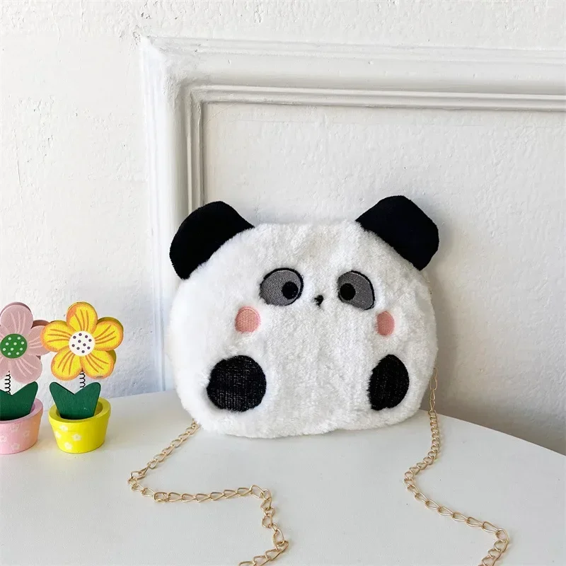 Nuevo bolso bandolera de Panda de peluche con dibujos animados para mujer, mochila para niña dulce que combina con todo, monedero cruzado