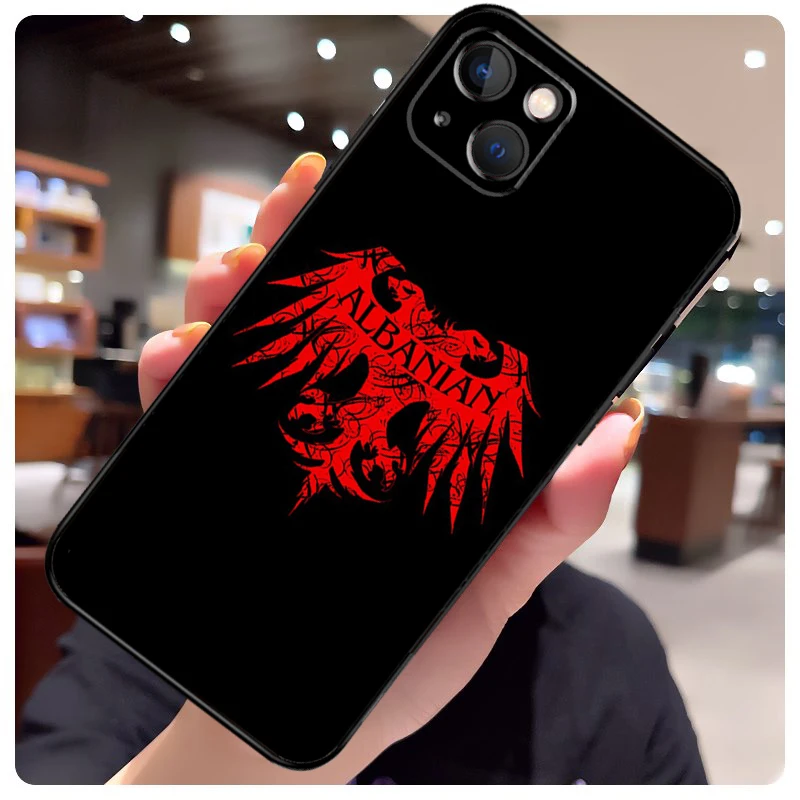 Albania Flag Eagle Case For iPhone 16 14 15 Pro Max 12 13 Mini 11 15 Pro Max Plus X XS Max XR Phone Cover