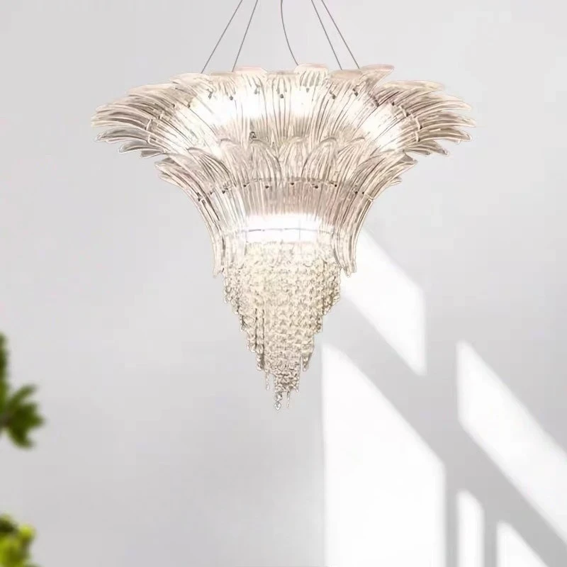 Modern Art Crystal Ceiling Chandelier Suitable for Living Rooms Hotel Lobbies Villas Interior Designers Glossy Lighting Fixtures