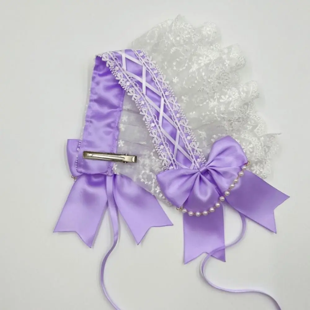 

Creative Sweet Lolita Lace Headband Pearl JK Ruffled Hairband Kawaii Hair Accessories Lolita Hair Clip Party